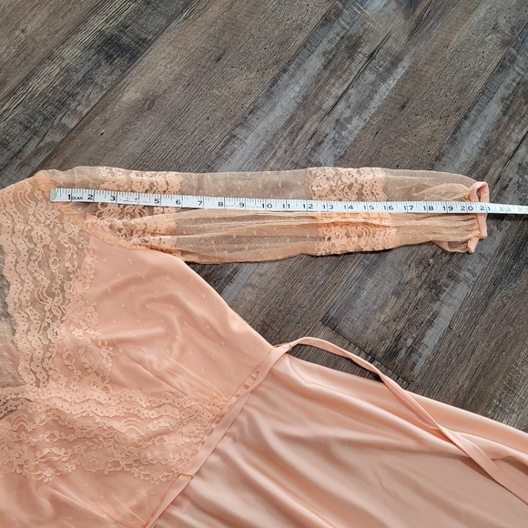 Vintage 70s Victorian Style Lace Swiss Dot High Neck Long Sleeve Coctail Dress - Picture 14 of 14